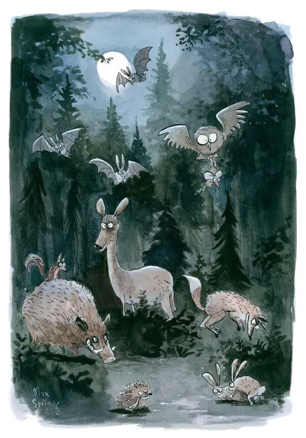 Nachtruhe im Wald