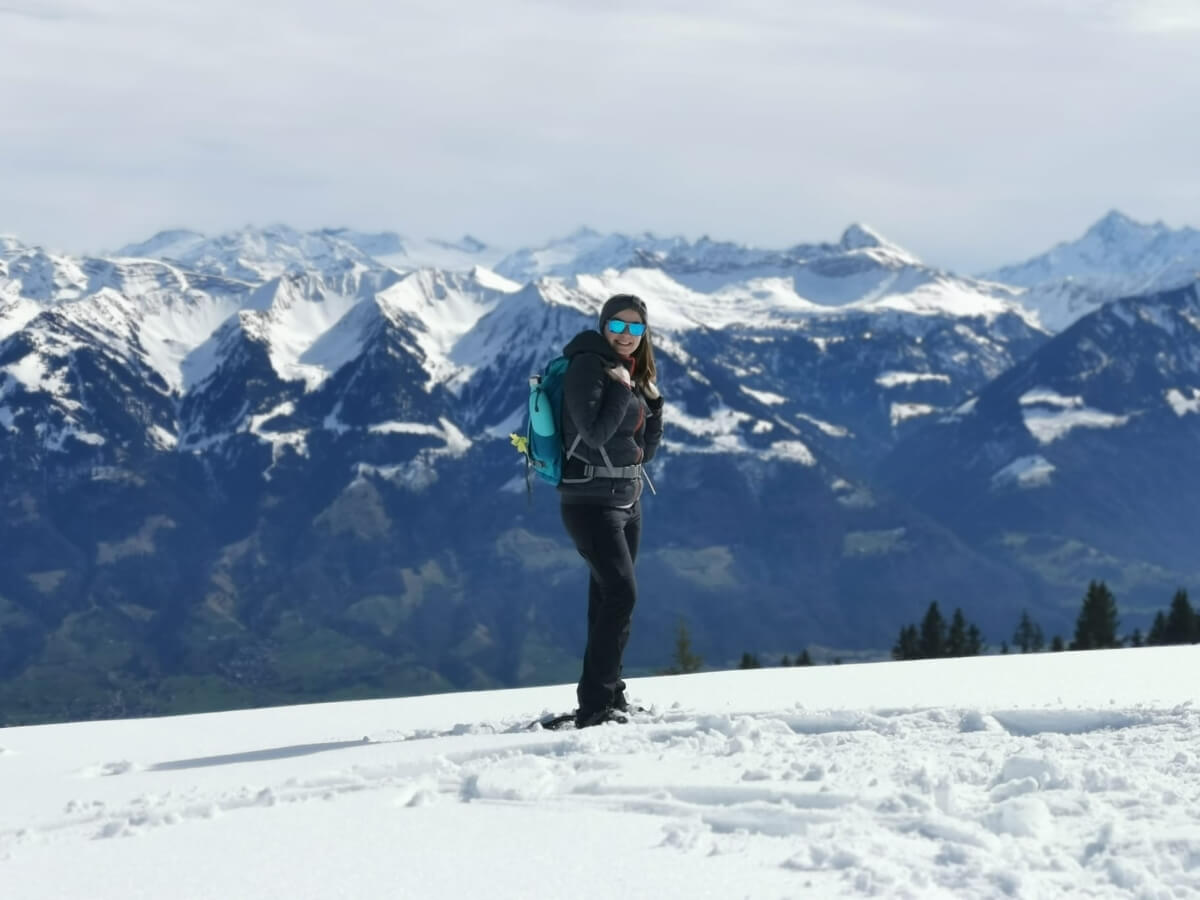 Gipfelfoto auf der Schneeschuhtour auf den Glaubenberg