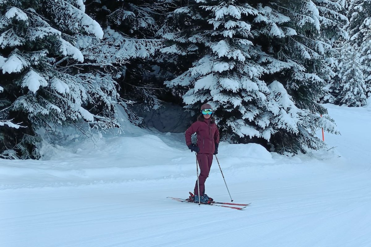Skifahren auf der Crestas Piste in Lenzerheide