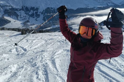Skifahren mit der Skibrille von React Swiss